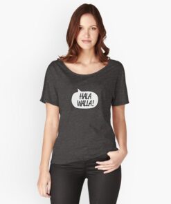 Lava Prints Hala Wala T-shirt for Women Black Easy Fit