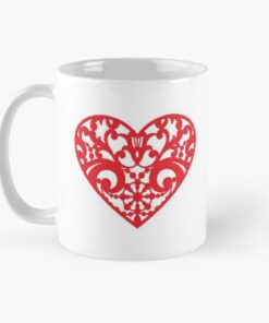 Heart printed coffee mugs