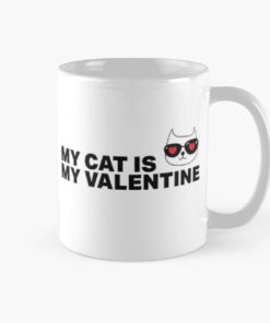 Coffee mugs printed with valentine texts and designs