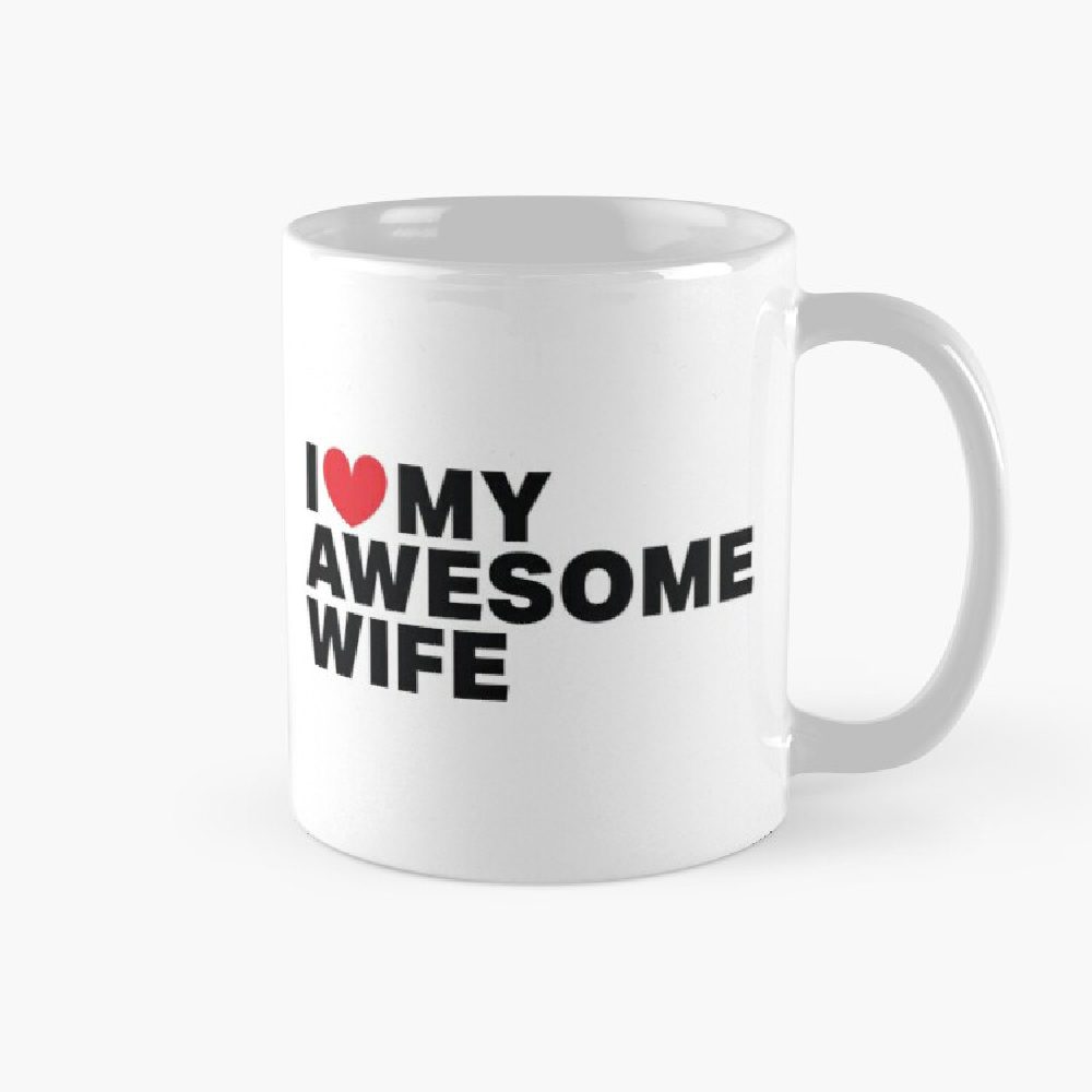 Plain white mugs printed with valentine texts