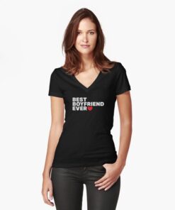 Women's black best boyfriend ever t-shirt