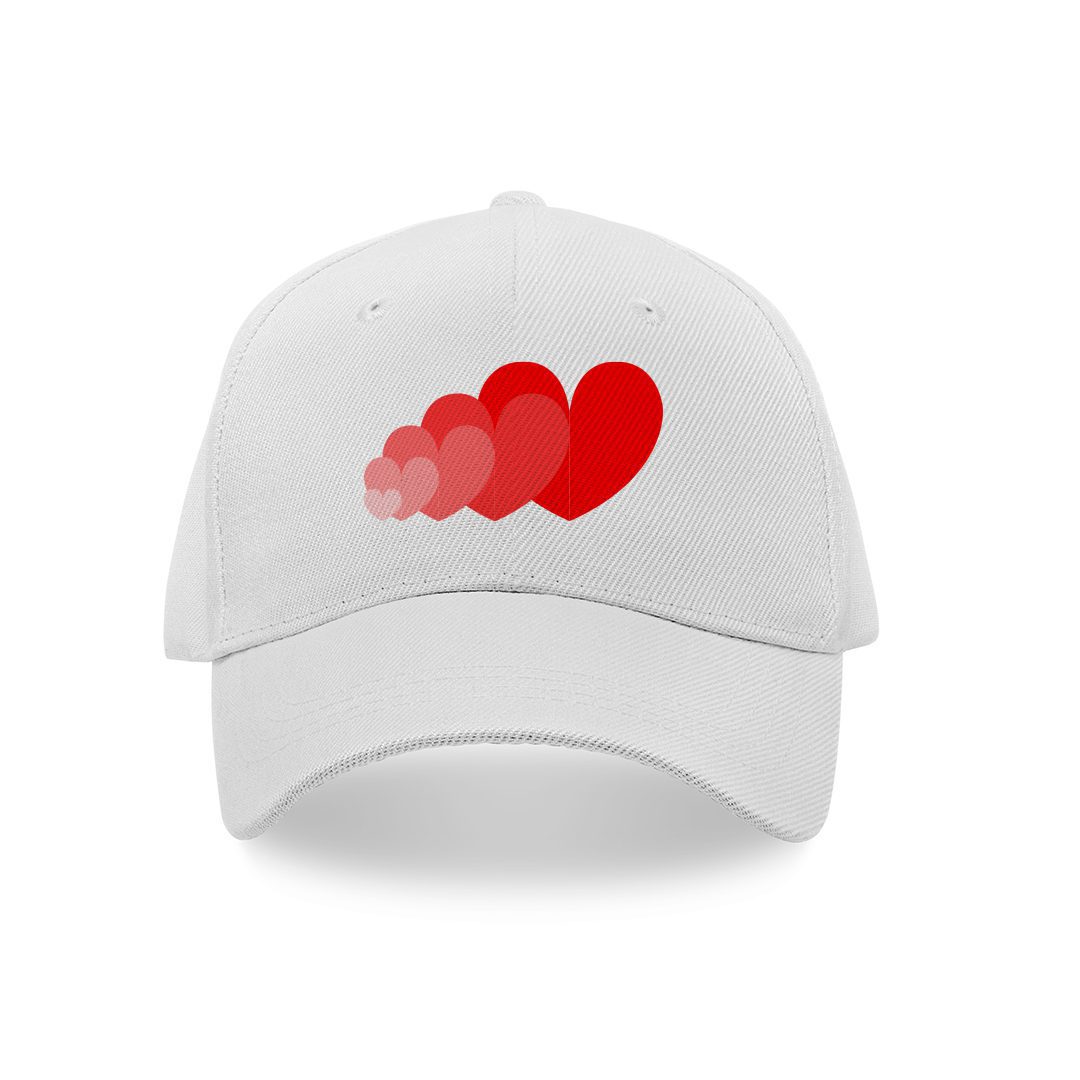 Heart shape printed caps
