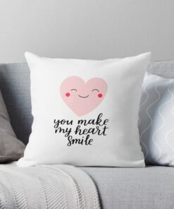 White throw pillow with love texts