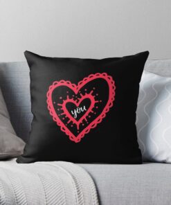 heart printed design pillow