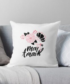 White throw pillow for sofa, bed and couch