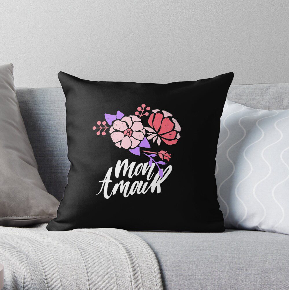 Black throw pillow for sofa, bed and couch