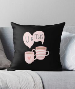 Black throw pillow U & Me