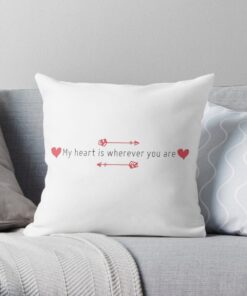 White throe pillow for valentine's decoration