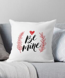 Be mine white throw pillow
