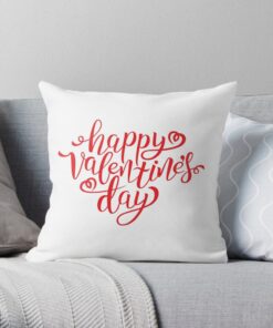White throw pillow with valentine's wishes