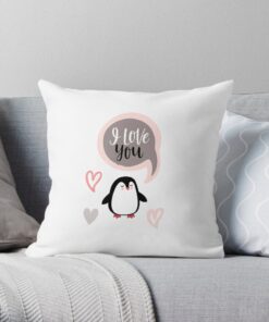 I love you throw pillow white