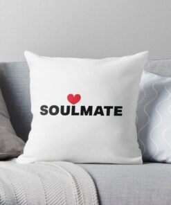 Soulmate throw pillow white