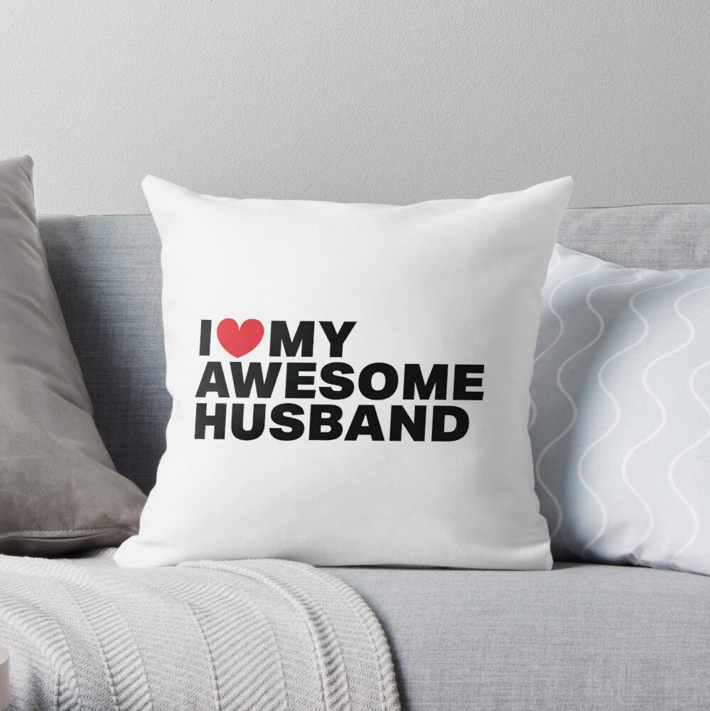 White throw pillow for couch, bed and sofa