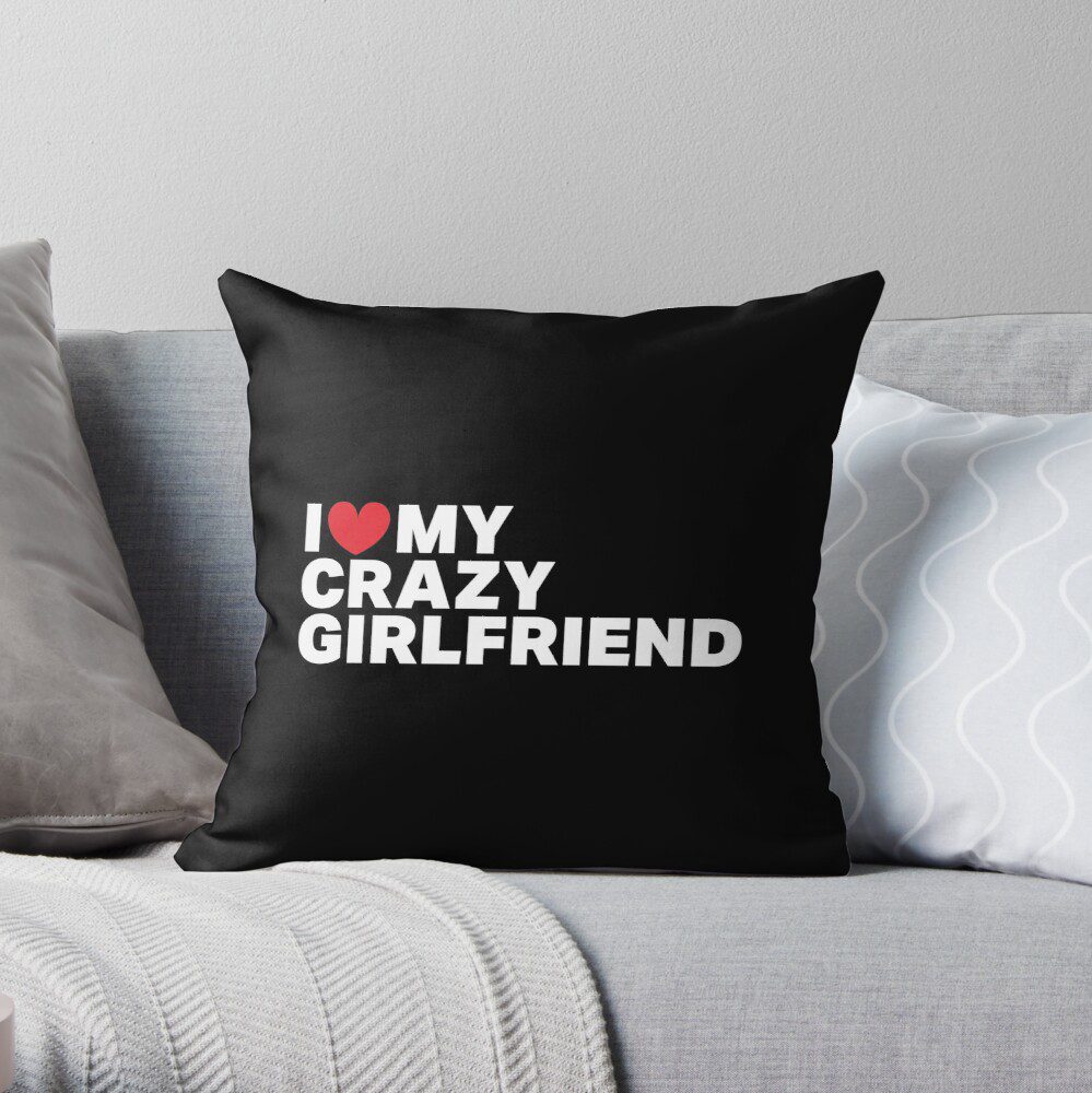 Black valentine's day pillow