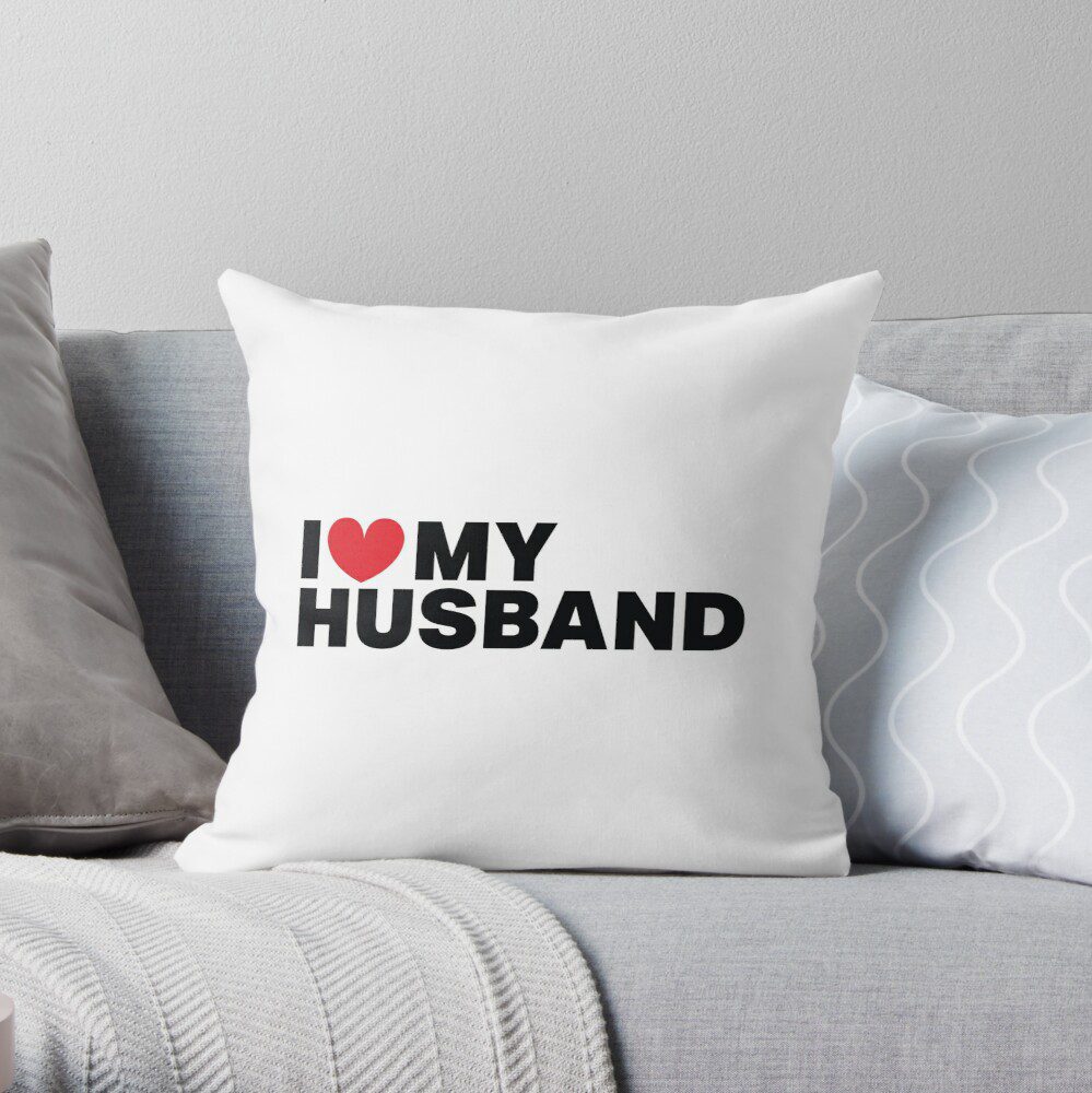 I love my husband throw pillow