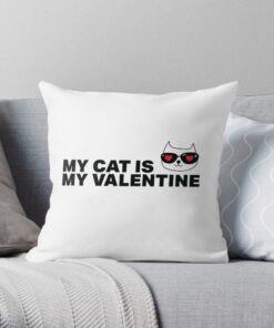 White valentine 's special printed pillow