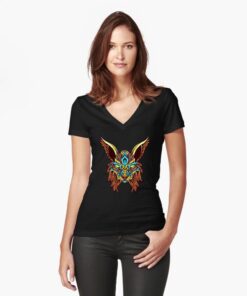 lava-prints-fitted-v-neck-t-shirt-black