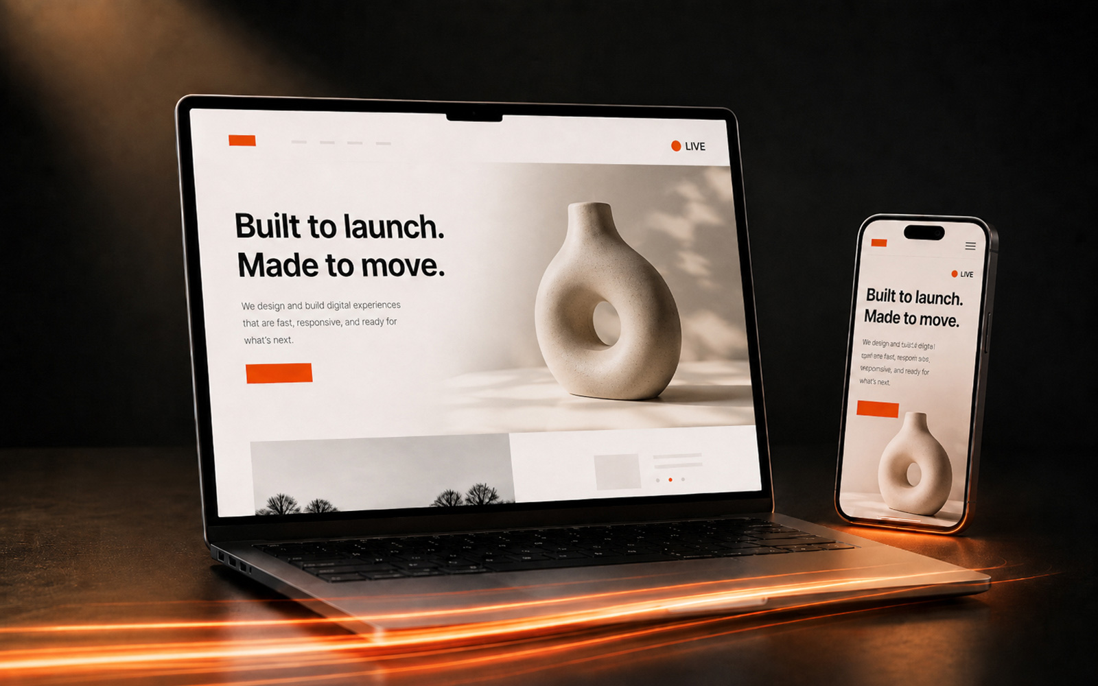 Fast launch — laptop with Live badge